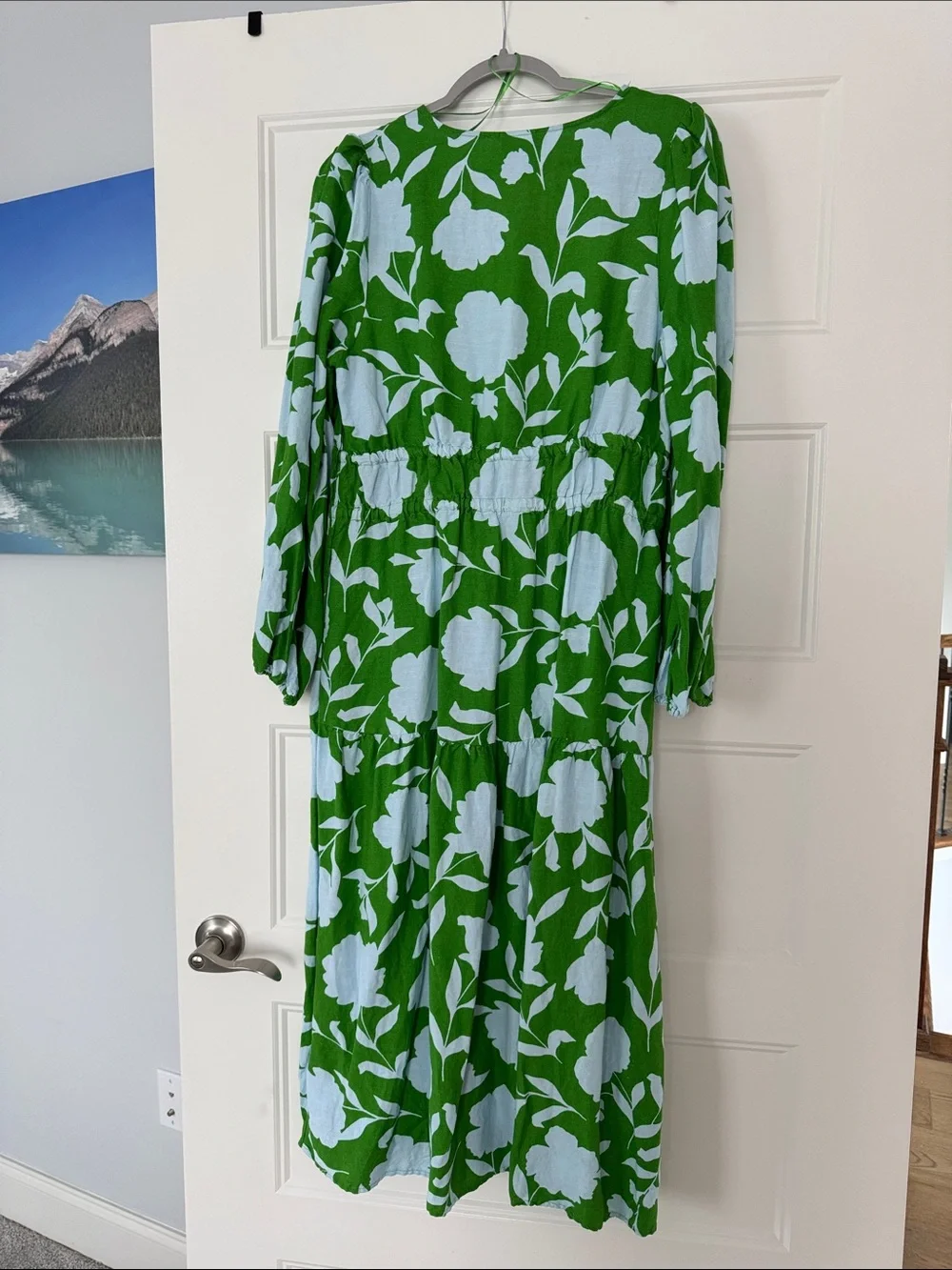 kate spade Green and Light Blue Floral Midi Dress